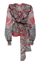 Zuhair Murad Tattoo-print Silk Blouse