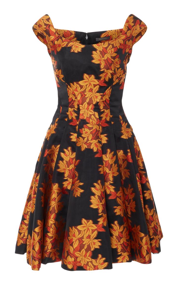 Zac Posen Floral Printed Jacquard Dress