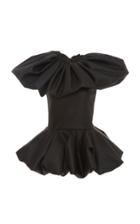 Christian Siriano Ruffled Peplum Satin Peplum Top