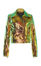 Alexandre Vauthier Metallic Hologram Leather Moto Jacket