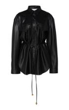 Nanushka Eddy Belted Vegan Leather Shirt