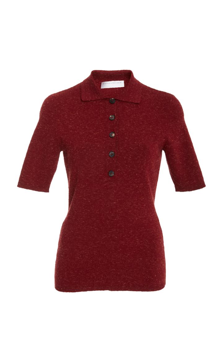 Victoria Beckham Slub Signature Polo Top