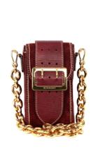 Burberry Oblong Belt Bag In Mahogany Red Calf Suede