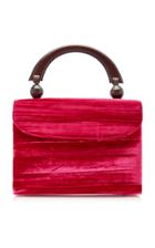 Moda Operandi By Far Fiona Velvet Top Handle Bag