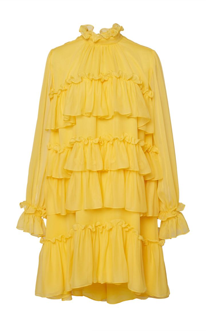 Adam Lippes Ruffle Silk Chiffon Dress