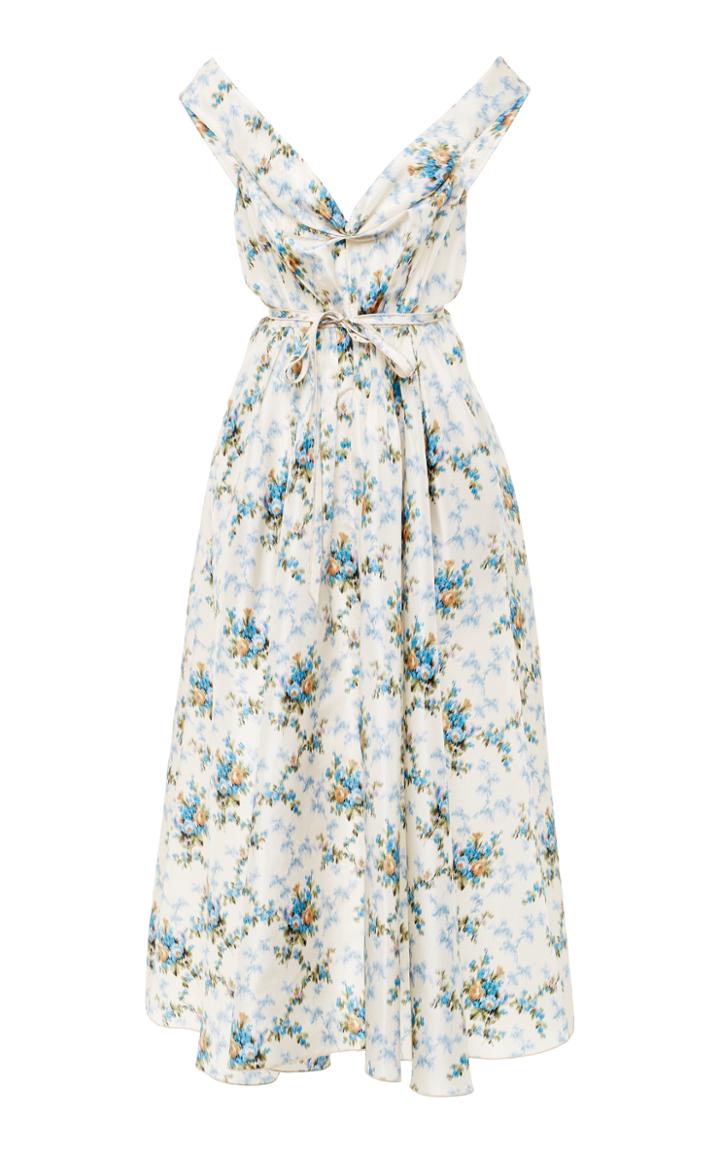 Brock Collection Davi Rose Chine Taffeta Dress
