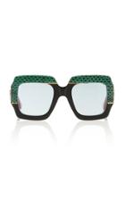 Gucci Square-frame Snakeskin And Acetate Sunglasses
