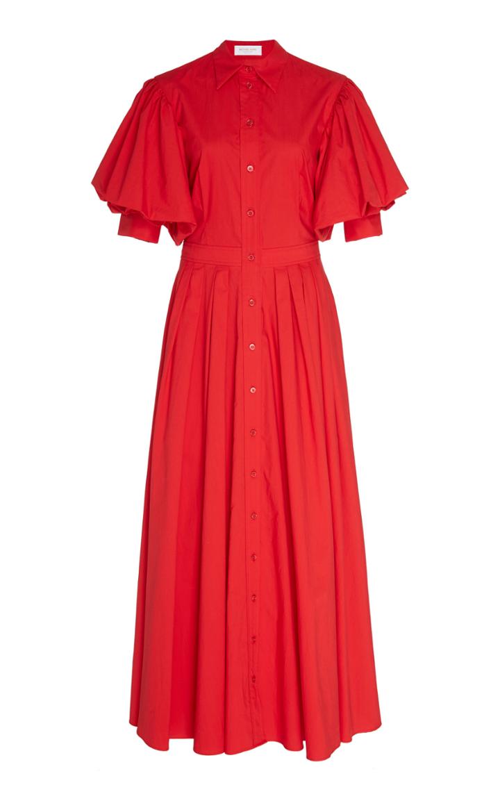 Michael Kors Collection Ruffled Cotton Shirt Dress