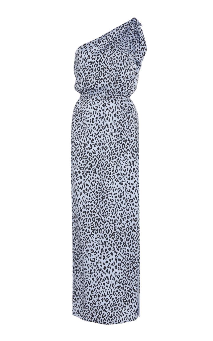 Alessandra Rich One-shoulder Printed Silk Dress