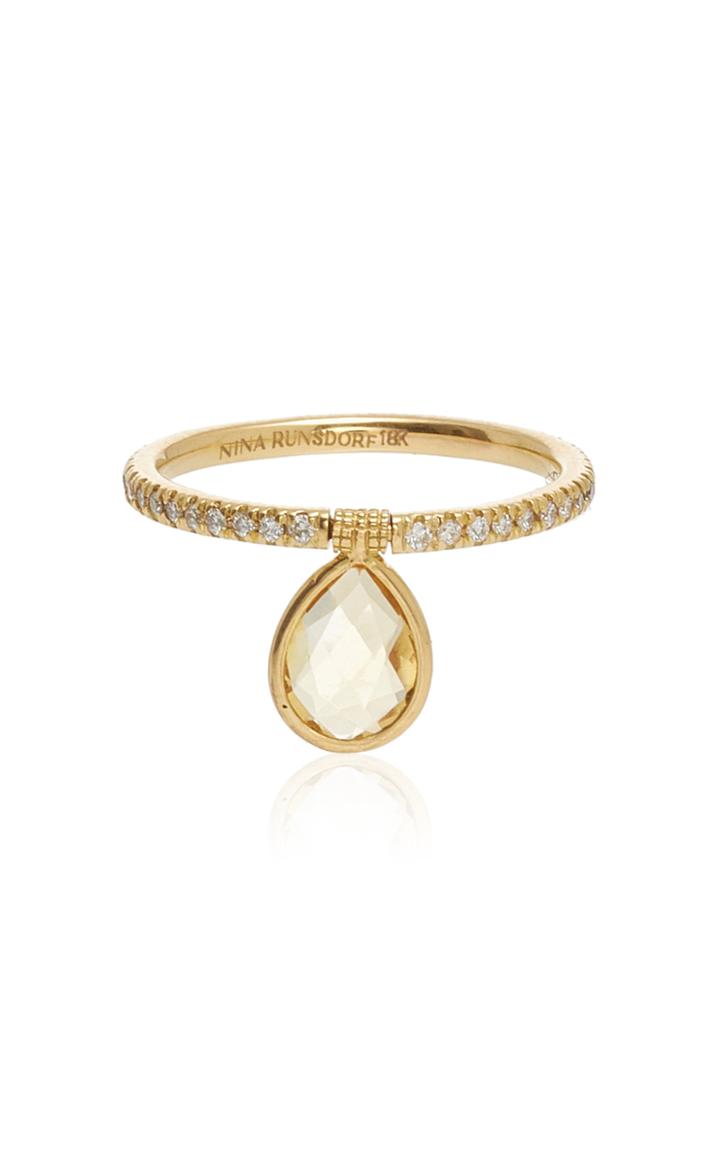 Moda Operandi Nina Runsdorf Yellow Citrine Flip Ring Size: 6.5