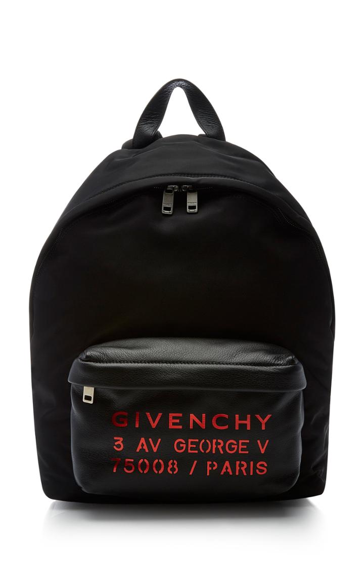 Givenchy Embroidered Textured-leather And Nylon Backpack