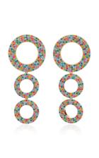 Joanna Laura Constantine Rainbow Grommets Gold-plated Brass And Cubic Zirconia Statement Earring