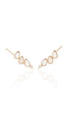 Misahara Calming Climbers 18k Rose Gold Diamond And Moonstone Earrings