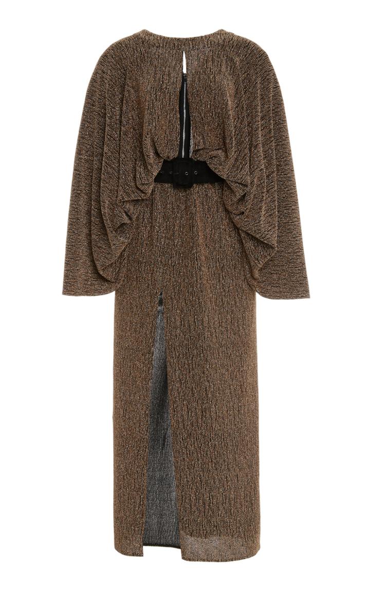 Moda Operandi Kalmanovich Belted Metallic Maxi Dress