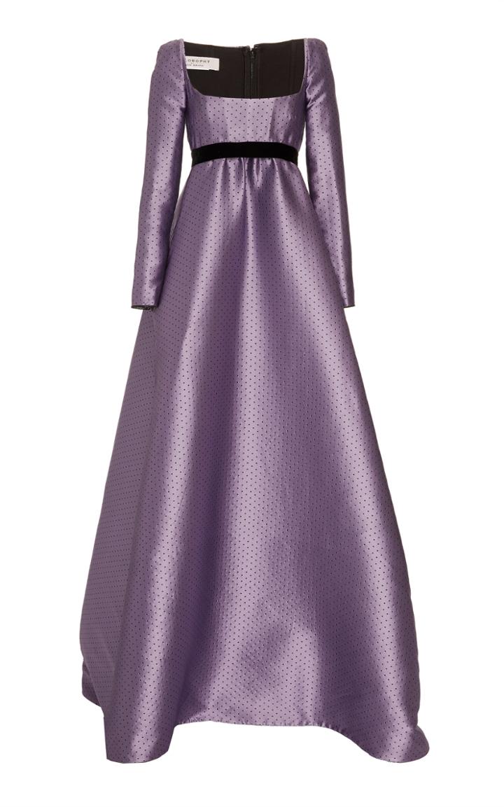 Philosophy Di Lorenzo Serafini Belted Jacquard Gown