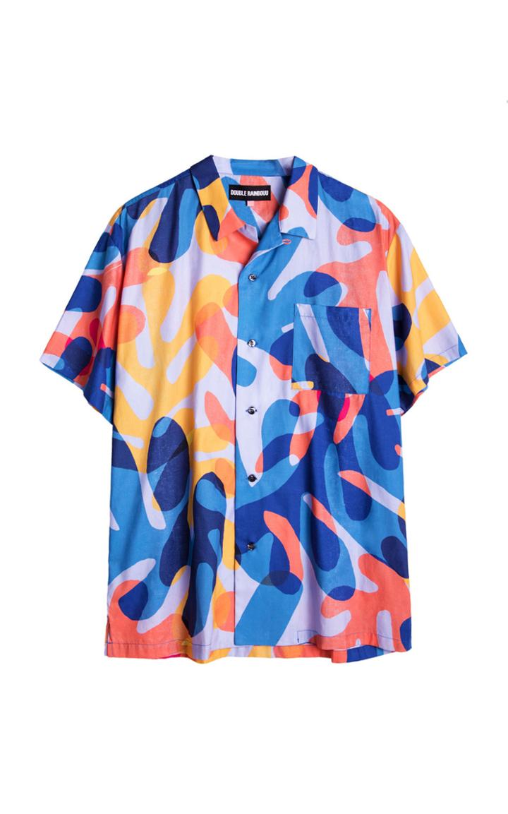 Double Rainbouu Balearic Beat Ss Hawaiian Top