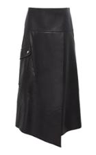Derek Lam Asmmetrical Leather Midi Skirt