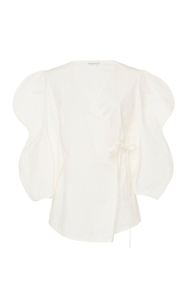 Moda Operandi Rejina Pyo Mia Cotton Poplin Wrap Top Size: M