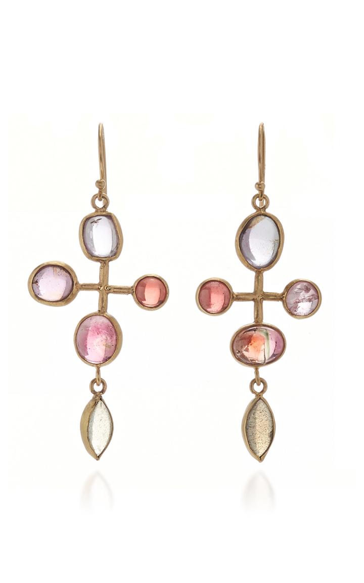 Margery Hirschey Pink Quatrefoil Earrings