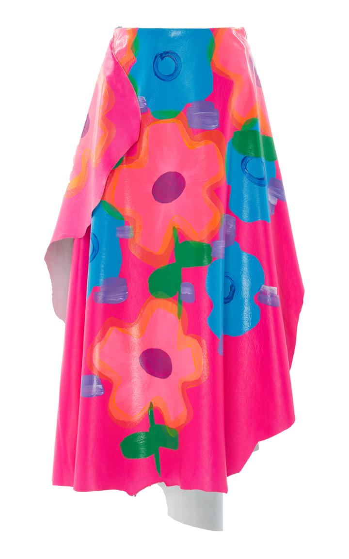 Christopher Kane Jumbo Floral Leather Skirt