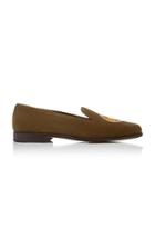 Stubbs & Wootton Arizona Embroidered Suede Loafers