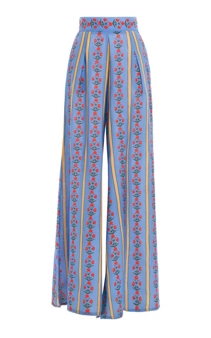 Moda Operandi Agua By Agua Bendita Azahar Carmina-print Linen Wide-leg Pants