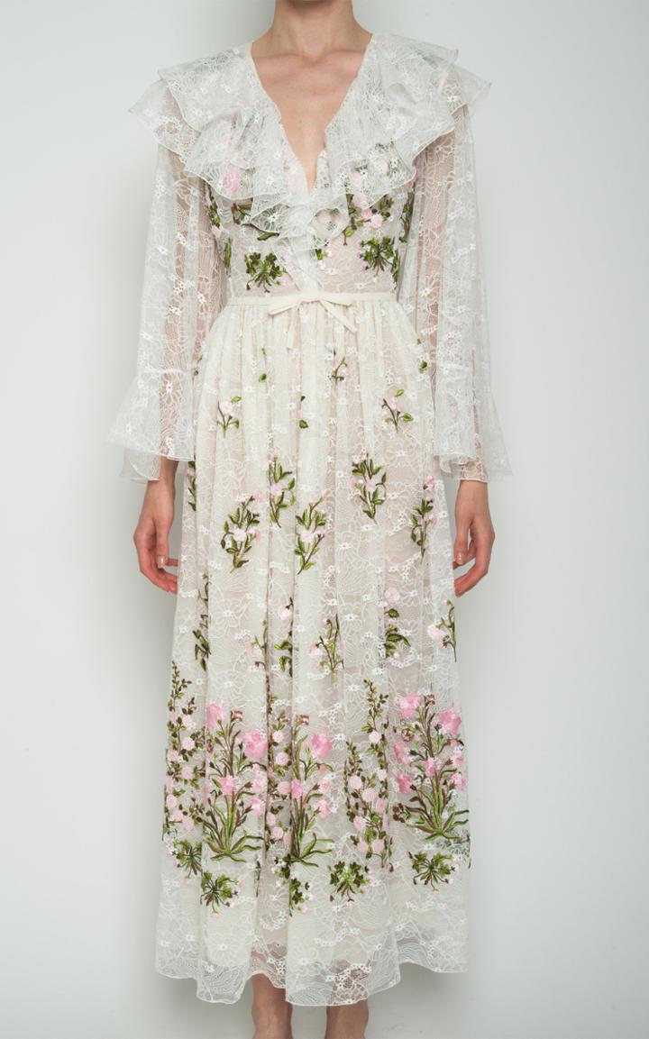 Moda Operandi Giambattista Valli Embroidered Floral Tulle Dress