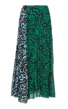 Solace London Nyomi Pleated Block-print Midi Skirt