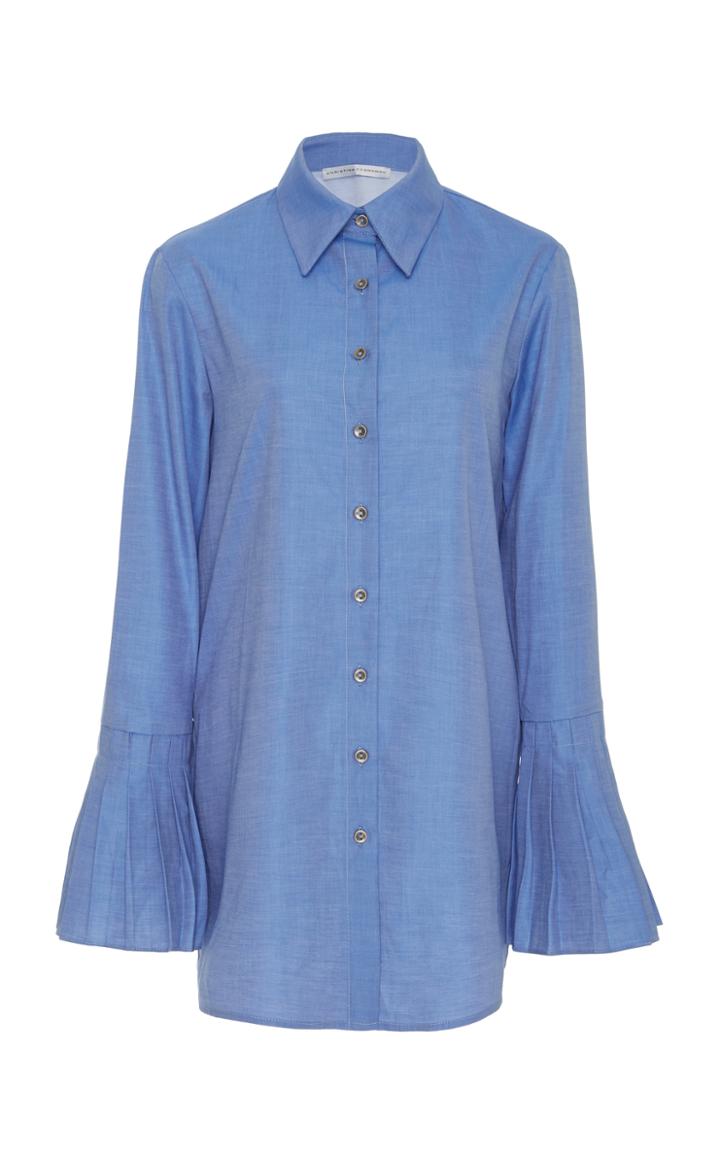 Christina Economou Relaxed Pleated Bell Sleeve Shirt