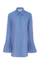 Christina Economou Relaxed Pleated Bell Sleeve Shirt