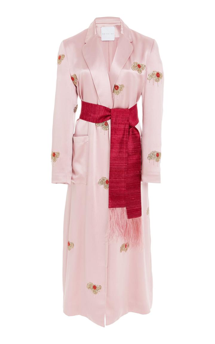 Markarian Satin Embroidered Coat Dress