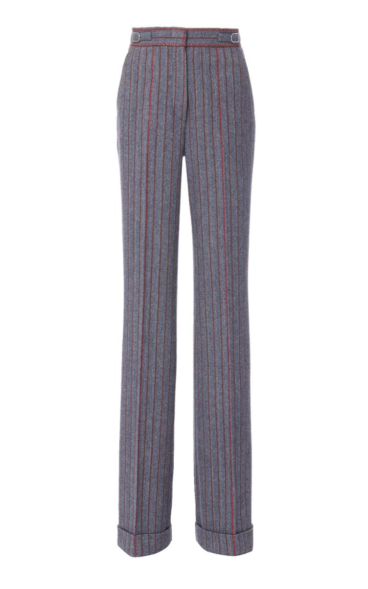 Gabriela Hearst Shipton Pinstripe Wool And Cashmere Wide-leg Pants