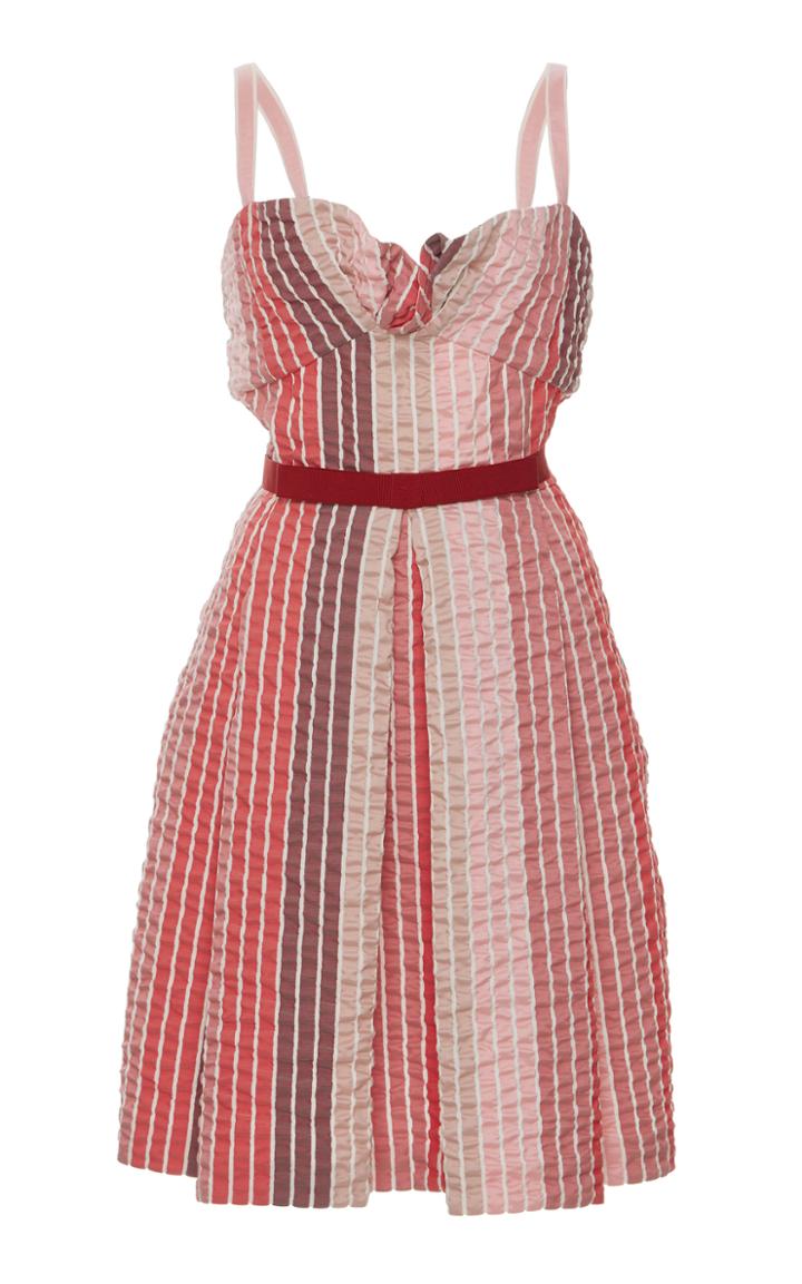 Luisa Beccaria Chevron Short Dress