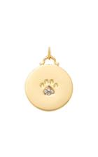 Monica Rich Kosann M'onogrammable Script 18k Yellow Gold And Diamond Paw Print Charm