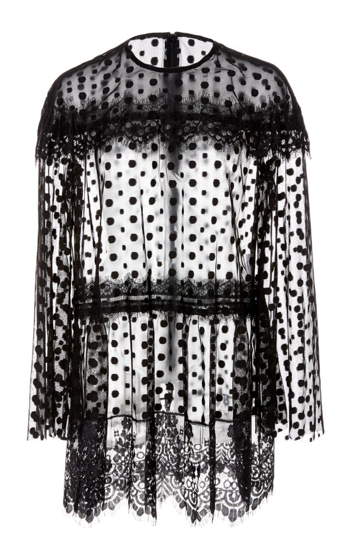 Anna Sui Sheer Dot Flare Sleeve Tunic