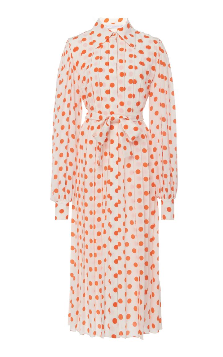 Emilia Wickstead Anatola Full Sleeve Polka Dot Shirt Dress
