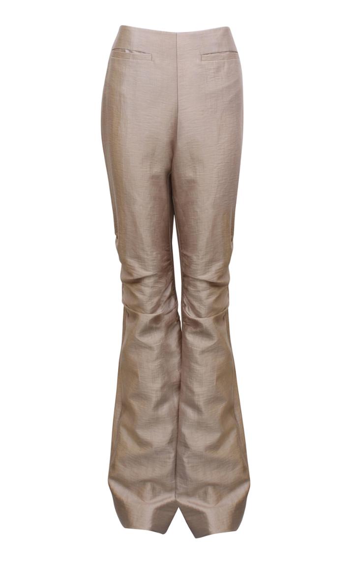 Moda Operandi Rejina Pyo Allison Shiny Twill Flared-leg Trousers