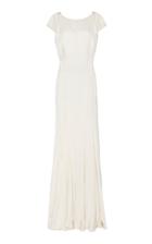 Zac Posen Pleated Open-back Crepe Dress