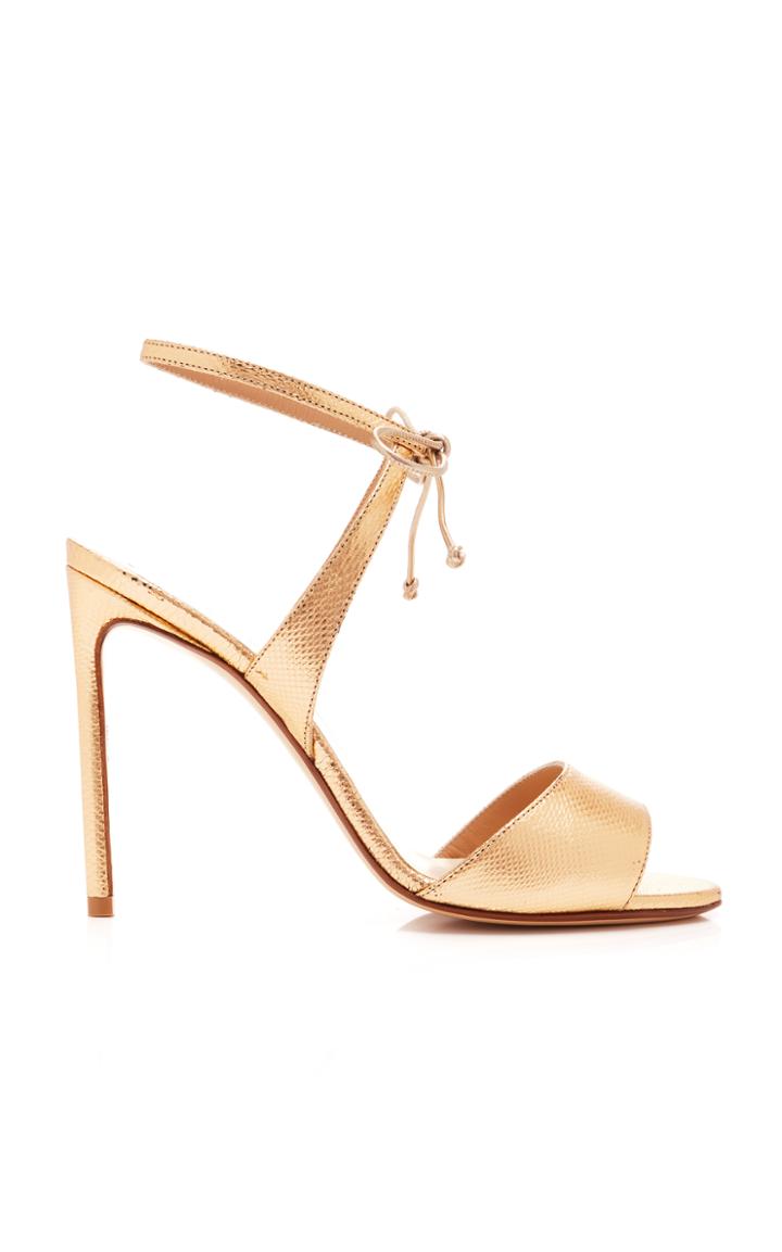 Francesco Russo Metallic Tie Front Sandal