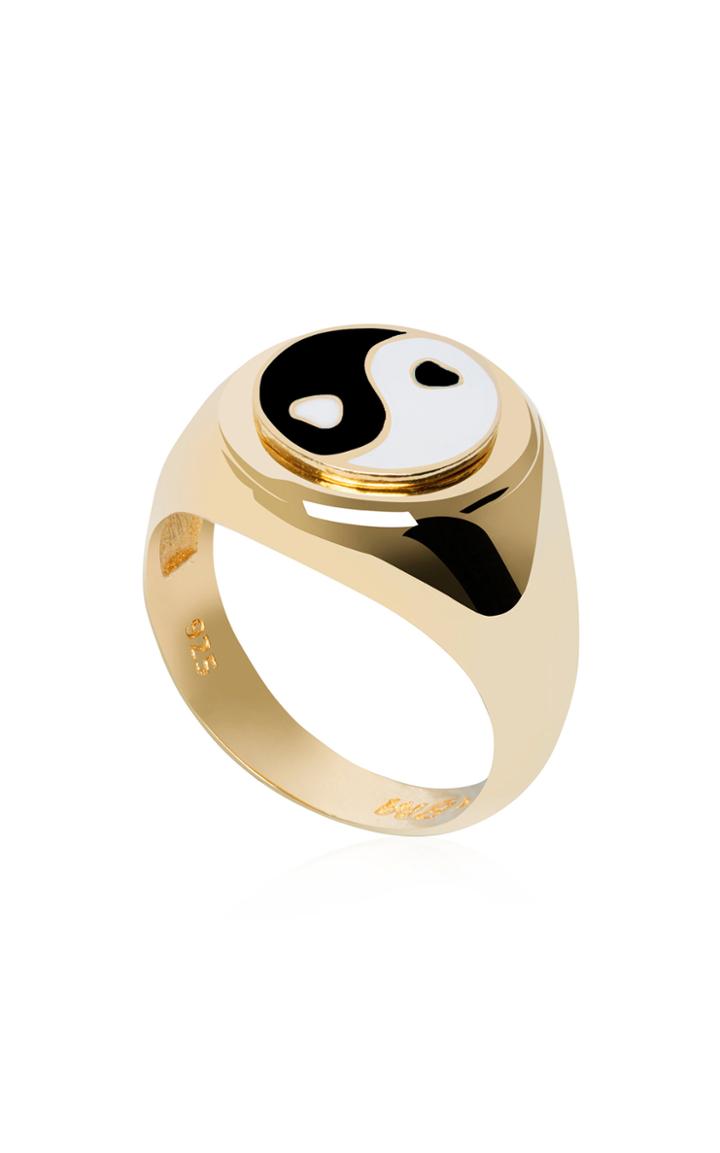 Wilhelmina Garcia Gold-plated Yin-yang Signet Ring