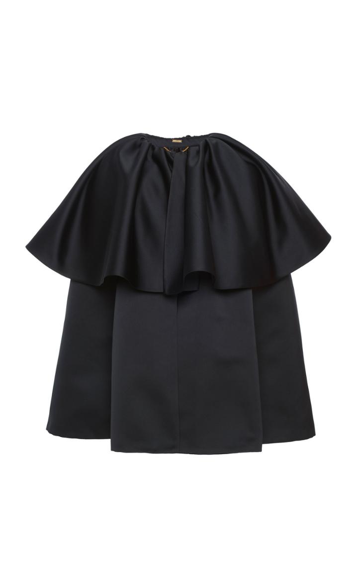Adam Lippes Duchess Satin Tiered Cape