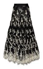 Alexis Gadisa Lace-embroidered Ruffled-hem Midi Skirt