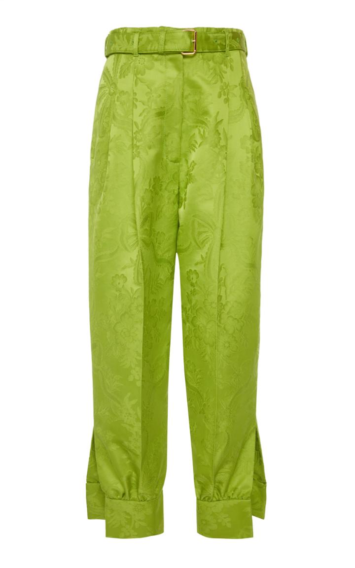 Moda Operandi Peter Pilotto Jacquard Satin Tapered Trousers Size: 6