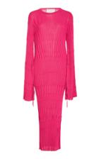Carolina Herrera Long Sleeve Midi Dress With Cuff Ties
