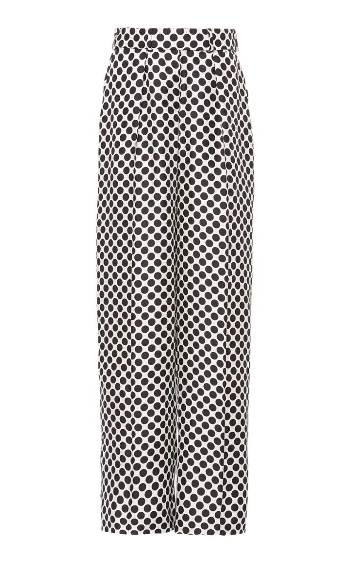 Alexandre Vauthier Pleated Polka-dot Silk-crepe Straight-leg Pants