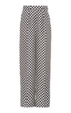 Alexandre Vauthier Pleated Polka-dot Silk-crepe Straight-leg Pants