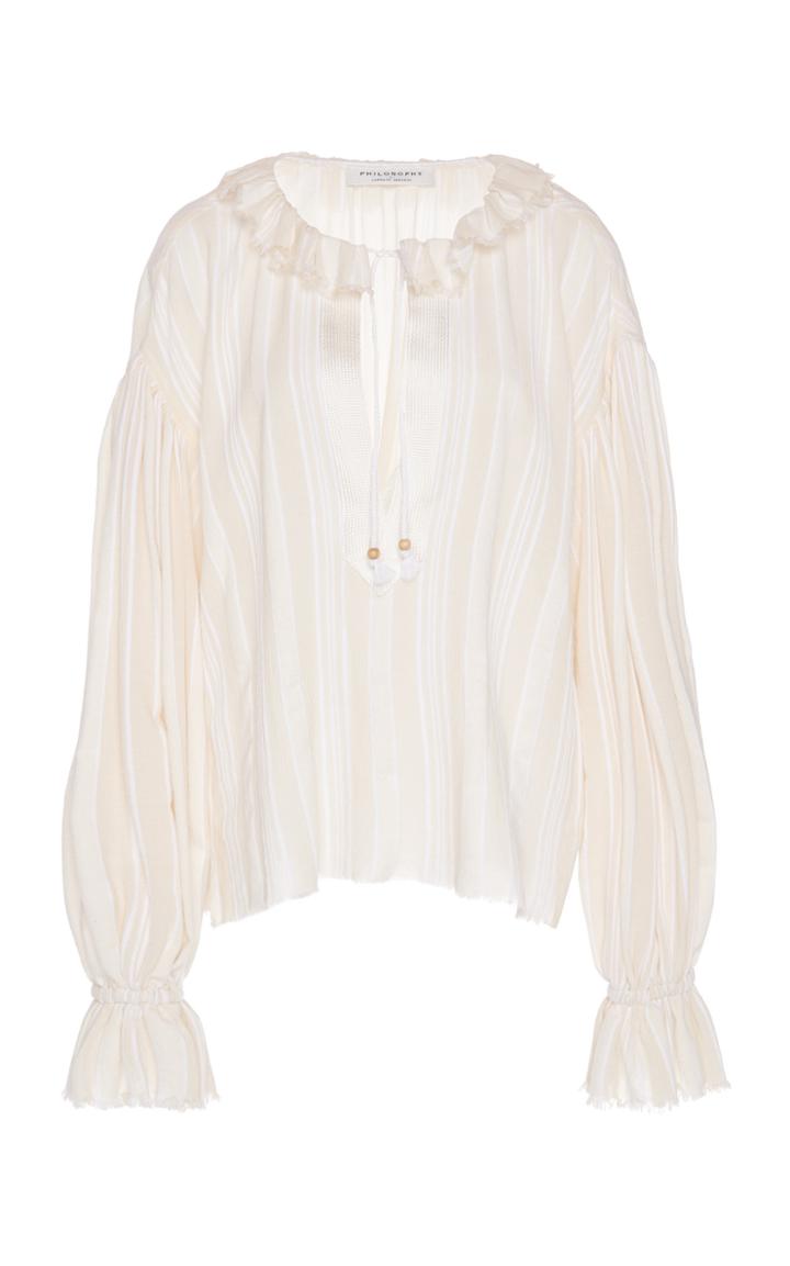 Philosophy Di Lorenzo Serafini Ruffled Collar Gauze Top