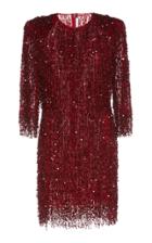 Naeem Khan Fringed Sequined Mini Dress