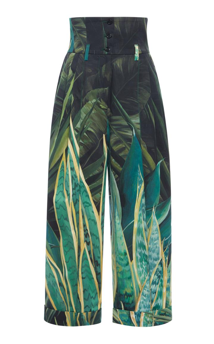 Moda Operandi Dolce & Gabbana Printed Cotton Wide-leg Pants Size: 38