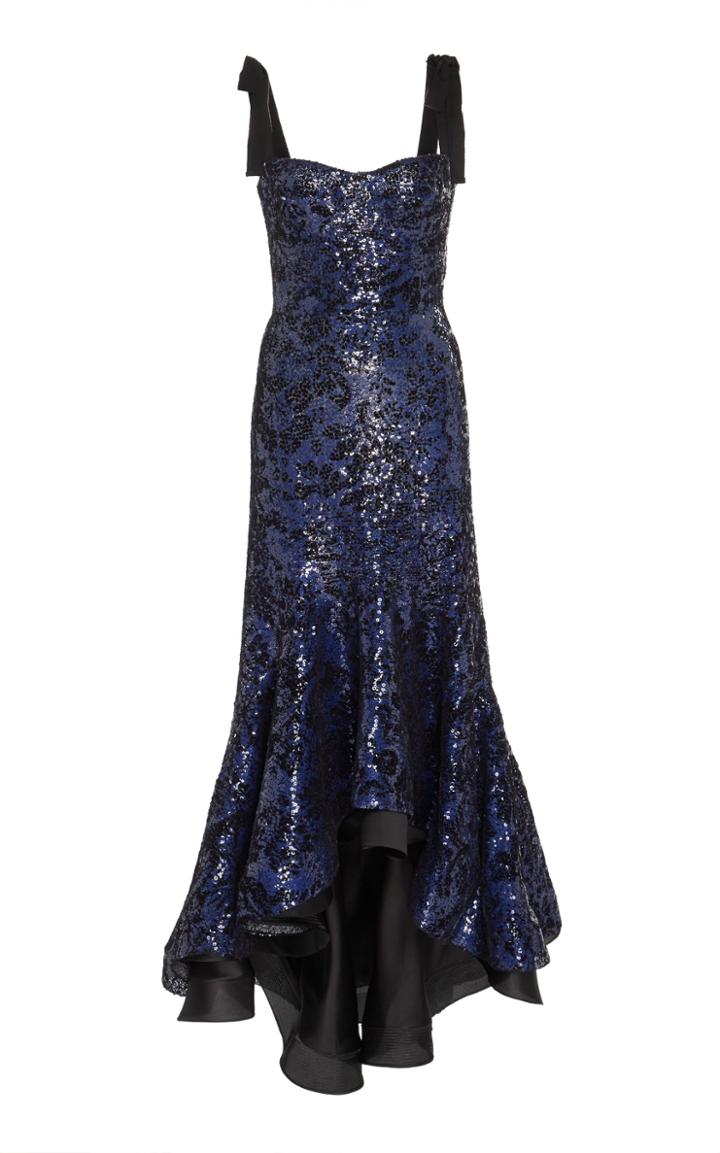Silvia Tcherassi Dore Sequined Satin Gown